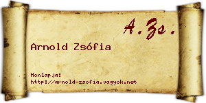 Arnold Zsófia névjegykártya
