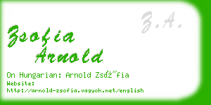 zsofia arnold business card